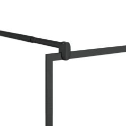Paroi de douche avec étagère Noir 80x195 cm Verre ESG&Aluminium 