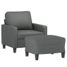 Fauteuil avec repose-pied Gris foncé 60 cm Tissu 