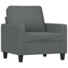 Fauteuil avec repose-pied Gris foncé 60 cm Tissu 