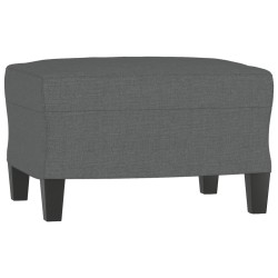 Fauteuil avec repose-pied Gris foncé 60 cm Tissu 
