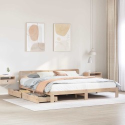Cadre de lit sans matelas 200x200 cm bois massif de pin 