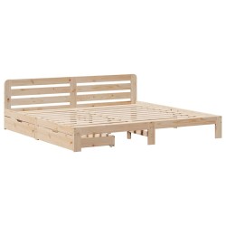 Cadre de lit sans matelas 200x200 cm bois massif de pin 
