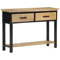 Table console 110x30x75 cm bois de manguier massif brut 