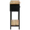 Table console 110x30x75 cm bois de manguier massif brut 