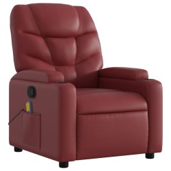 Fauteuil de massage inclinable Rouge bordeaux Similicuir 