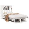 Lit bibliothèque sans matelas blanc 75x190cm bois de pin massif 