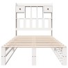 Lit bibliothèque sans matelas blanc 75x190cm bois de pin massif 