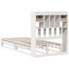 Lit bibliothèque sans matelas blanc 75x190cm bois de pin massif 