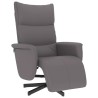 Fauteuil inclinable avec repose-pieds gris similicuir 