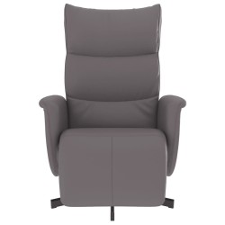Fauteuil inclinable avec repose-pieds gris similicuir 