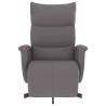 Fauteuil inclinable avec repose-pieds gris similicuir 