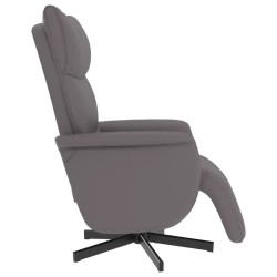 Fauteuil inclinable avec repose-pieds gris similicuir 