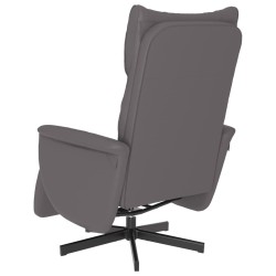 Fauteuil inclinable avec repose-pieds gris similicuir 