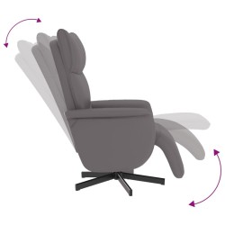 Fauteuil inclinable avec repose-pieds gris similicuir 