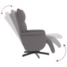 Fauteuil inclinable avec repose-pieds gris similicuir 