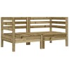 Canapé d'angle de jardin avec coussins 2 pcs bois pin imprégné 