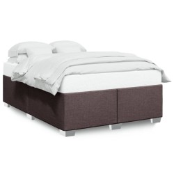 Cadre de lit sans matelas marron foncé 160x200 cm tissu 