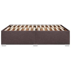Cadre de lit sans matelas marron foncé 160x200 cm tissu 