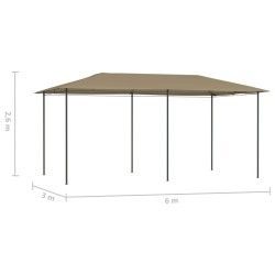 Belvédère 2,98x5,3x2,59 m Taupe 160 g/m² 