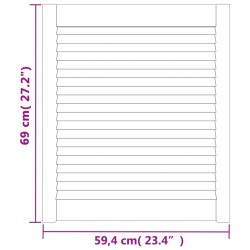 Porte d'armoire à persiennes blanc 69x59,4cm bois de pin massif 