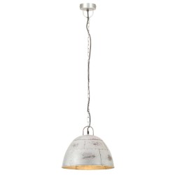 Lampe suspendue industrielle vintage 25 W Argenté Rond 31cm E27 