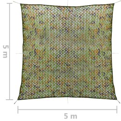 Filet de camouflage avec sac de rangement 5x5 m Vert 