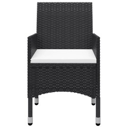 Ensemble de bistro de jardin 3 pcs rotin et bois d’acacia noir 