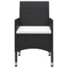 Ensemble de bistro de jardin 3 pcs rotin et bois d’acacia noir 