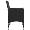 Ensemble de bistro de jardin 3 pcs rotin et bois d’acacia noir 