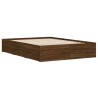 Cadre de lit avec tiroirs sans matelas chêne marron 120x200 cm 