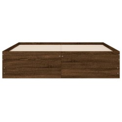 Cadre de lit avec tiroirs sans matelas chêne marron 120x200 cm 