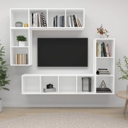 Ensemble de meubles TV 4 pcs Blanc Bois d'ingénierie 