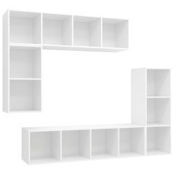 Ensemble de meubles TV 4 pcs Blanc Bois d'ingénierie 