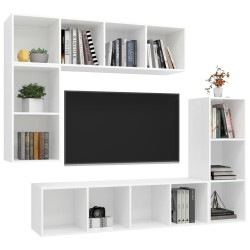 Ensemble de meubles TV 4 pcs Blanc Bois d'ingénierie 