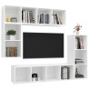 Ensemble de meubles TV 4 pcs Blanc Bois d'ingénierie 