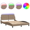 Cadre de lit avec LED sans matelas cappuccino 120x200 cm 