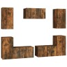 Ensemble de meubles TV 7 pcs Chêne fumé Bois d'ingénierie 