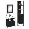 Ensemble de meubles salle de bain 3 pcs noir bois d'ingénierie 