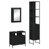 Ensemble de meubles salle de bain 3 pcs noir bois d'ingénierie 