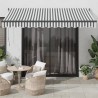 Auvent rétractable anthracite et blanc 3,5x2,5m tissu/aluminium 