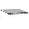 Auvent rétractable anthracite et blanc 3,5x2,5m tissu/aluminium 