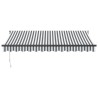 Auvent rétractable anthracite et blanc 3,5x2,5m tissu/aluminium 