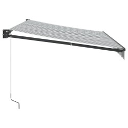 Auvent rétractable anthracite et blanc 3,5x2,5m tissu/aluminium 