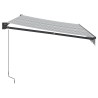 Auvent rétractable anthracite et blanc 3,5x2,5m tissu/aluminium 