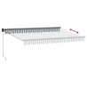 Auvent rétractable anthracite et blanc 3,5x2,5m tissu/aluminium 