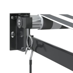 Auvent rétractable anthracite et blanc 3,5x2,5m tissu/aluminium 
