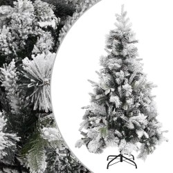 Sapin de Noël à flocons de neige et pommes de pin 195 cm PVC/PE 