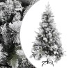 Sapin de Noël à flocons de neige et pommes de pin 195 cm PVC/PE 