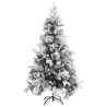 Sapin de Noël à flocons de neige et pommes de pin 195 cm PVC/PE 