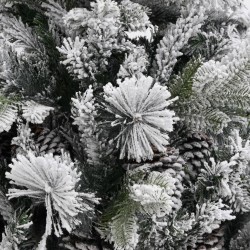 Sapin de Noël à flocons de neige et pommes de pin 195 cm PVC/PE 